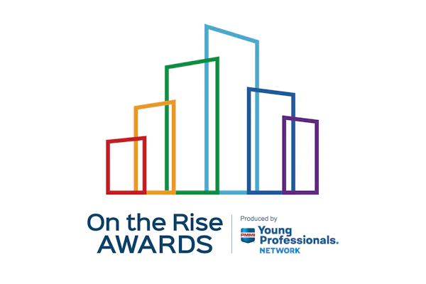 On the Rise Awards logo featuring colorful ascending buildings with text 'Produced by Young Professionals Network'