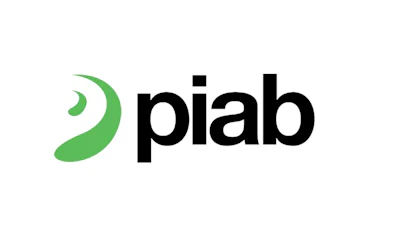 PIAB logo featuring a green curved symbol with black sans-serif text