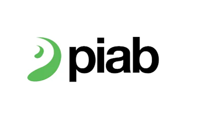 PIAB logo featuring a green curved symbol with black sans-serif text