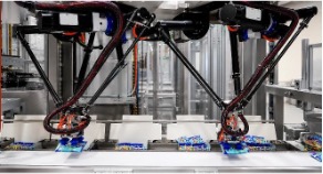 Large-format 3D printer with dual printing heads and metal frame structure in industrial workshop setting
