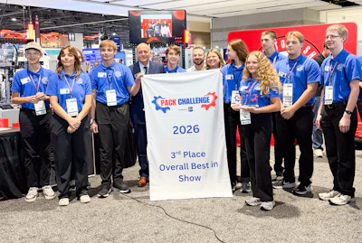 Team members celebrate 3rd place award at PACK Challenge 2026 event